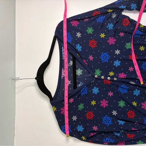 GAP Navy Snowflake Long Sleeve Top & Bottoms pajama set size S - Picture 12 of 14